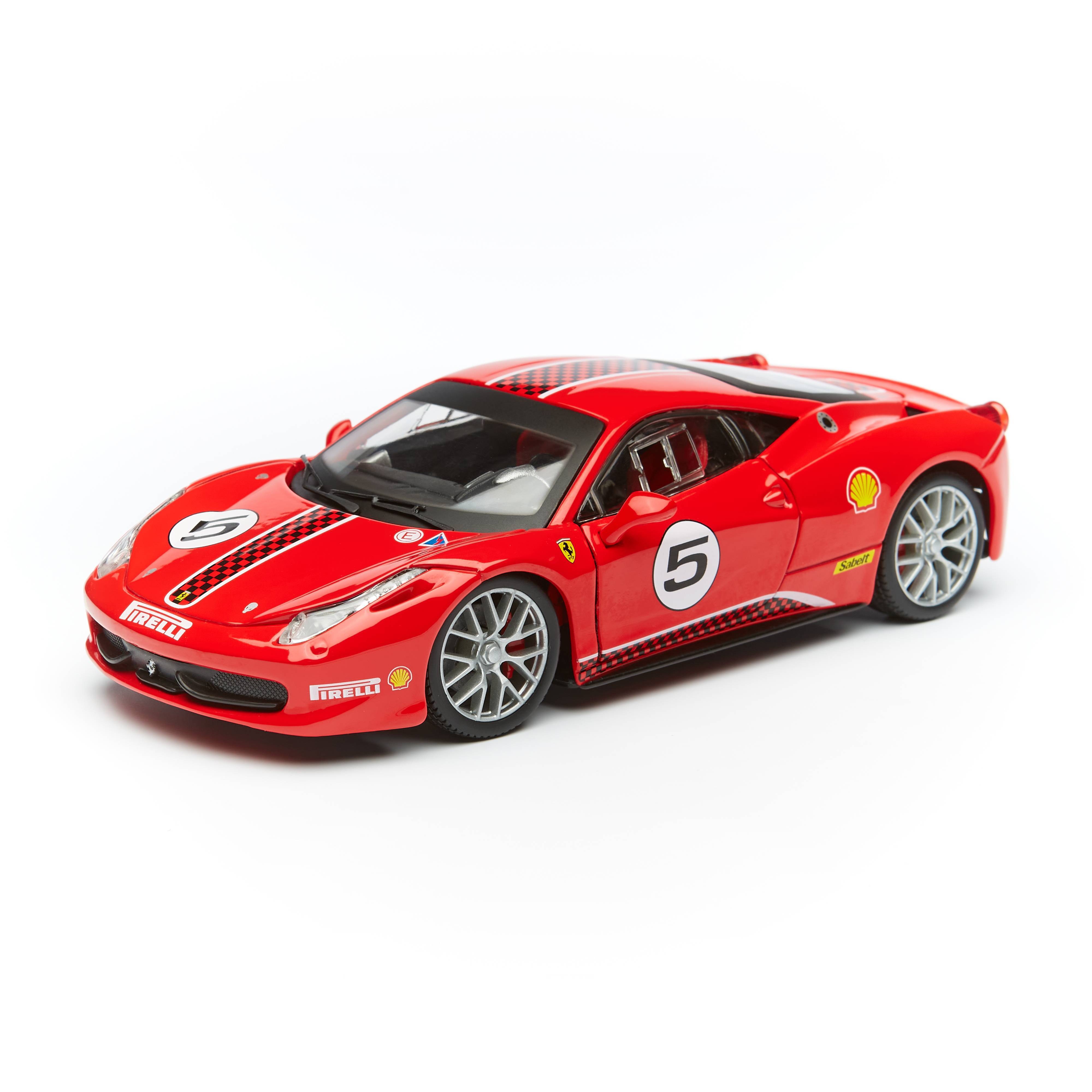 Bburago Коллекционная Машинка Феррари 1:24 Ferrari 458 Challenge, красный машинка детская bburago junior ferrari light