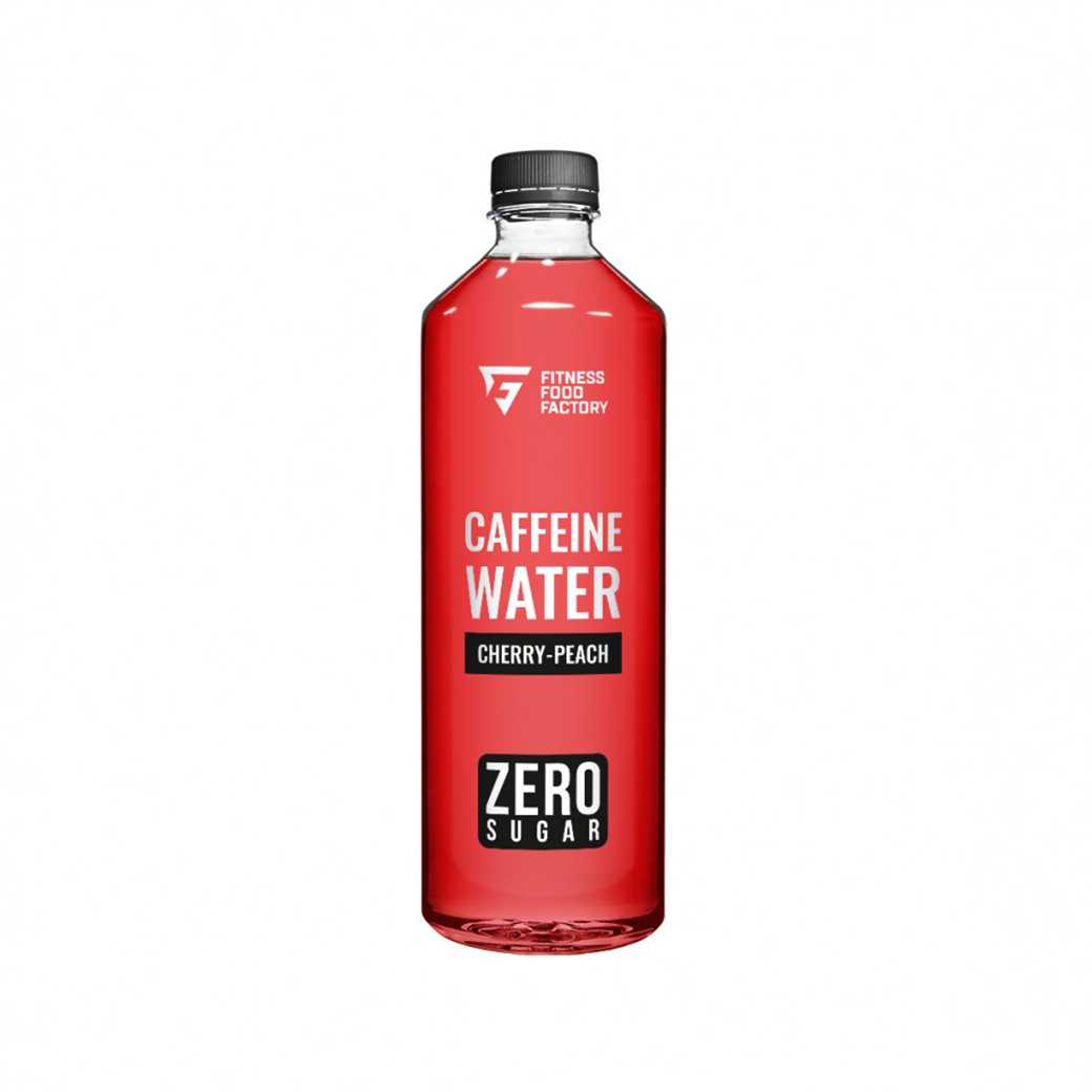 Напиток слабо газированный Fitness Food Factory Caffein water, вкус Вишня-персик, 8 шт по