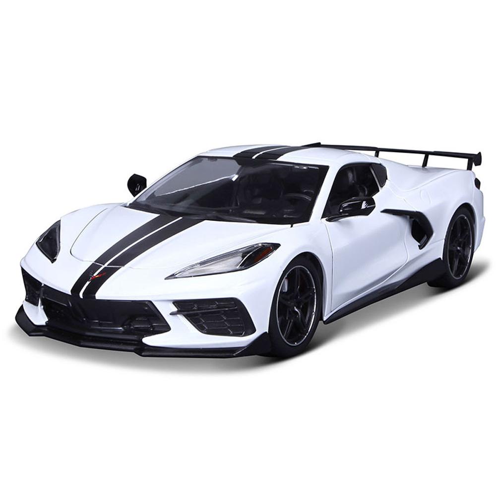 

Игрушечная машинка Maisto Chevrolet Corvette Stingray Coupe (High Wing) 2020, 1:18, белая, Corvette Stingray Coupe 1:18