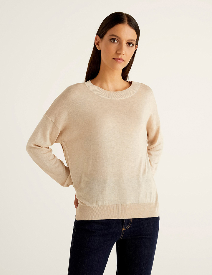 

Джемпер женский United Colors of Benetton 21A_1011D1P04 бежевый XL, 21A_1011D1P04