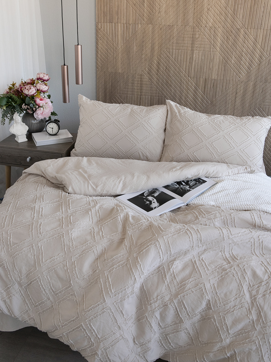 

Постельное белье 2 спальное комплект, Евро простыня, пододеяльник на молнии, Жатка