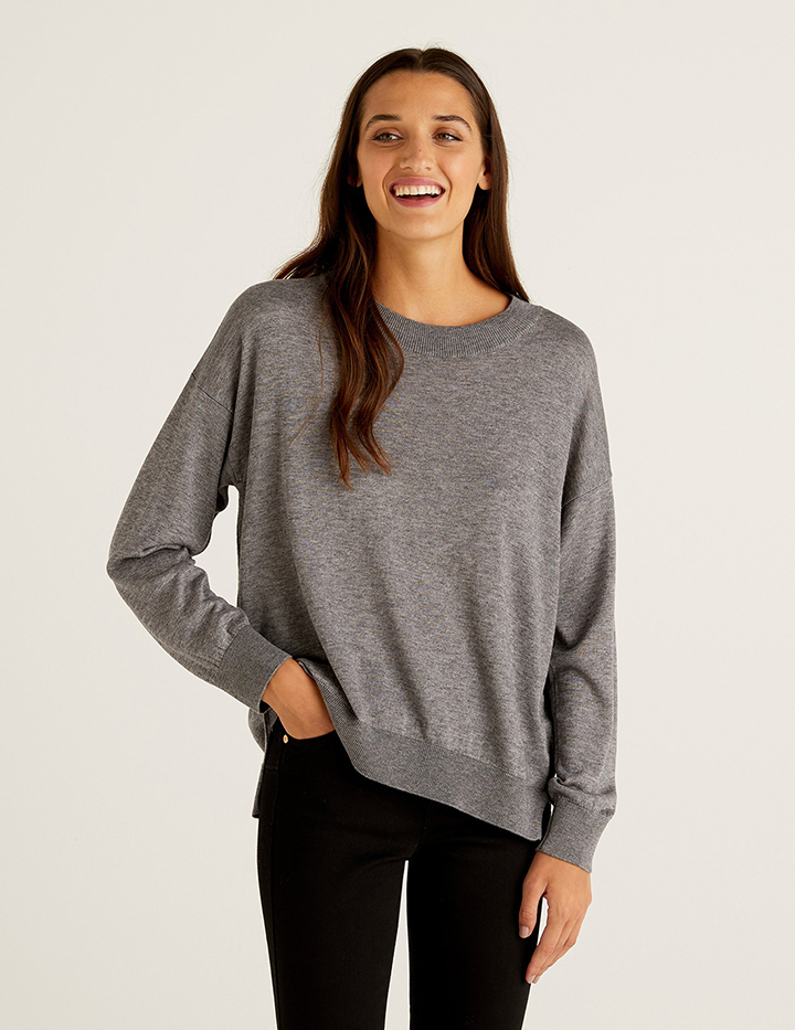 

Джемпер женский United Colors of Benetton 21A_1011D1P04 серый L, 21A_1011D1P04