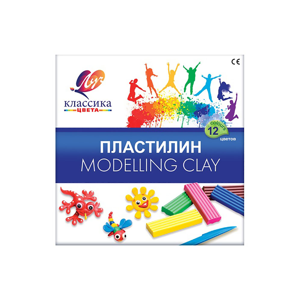 Пластилин ЛУЧ Классика 12 цветов 7С331-08 лента упаковочная репсовая классика 25 мм х 5 5 м фиолетовый