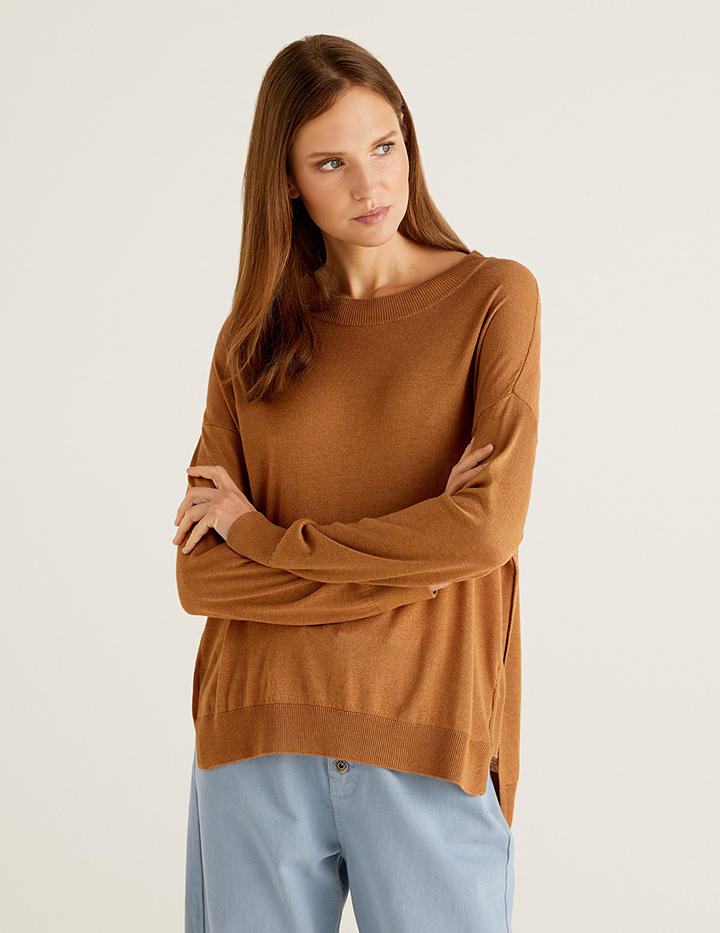 

Джемпер женский United Colors of Benetton 21A_1011D1P04 коричневый XS, 21A_1011D1P04