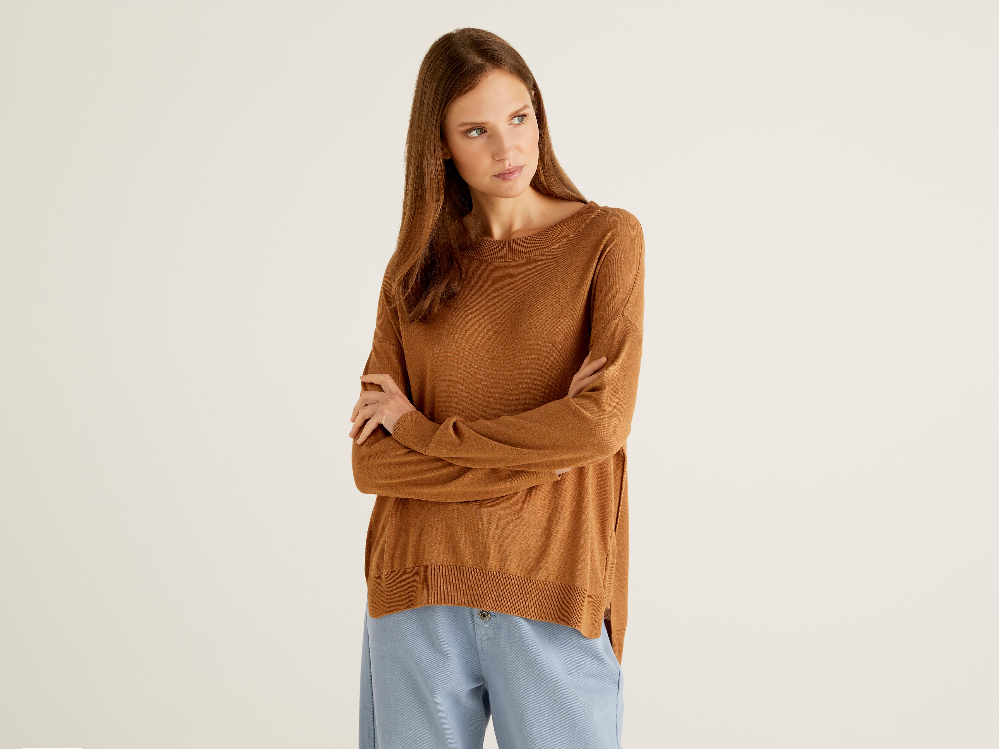 

Джемпер женский United Colors of Benetton 21A_1011D1P04 коричневый XL, 21A_1011D1P04
