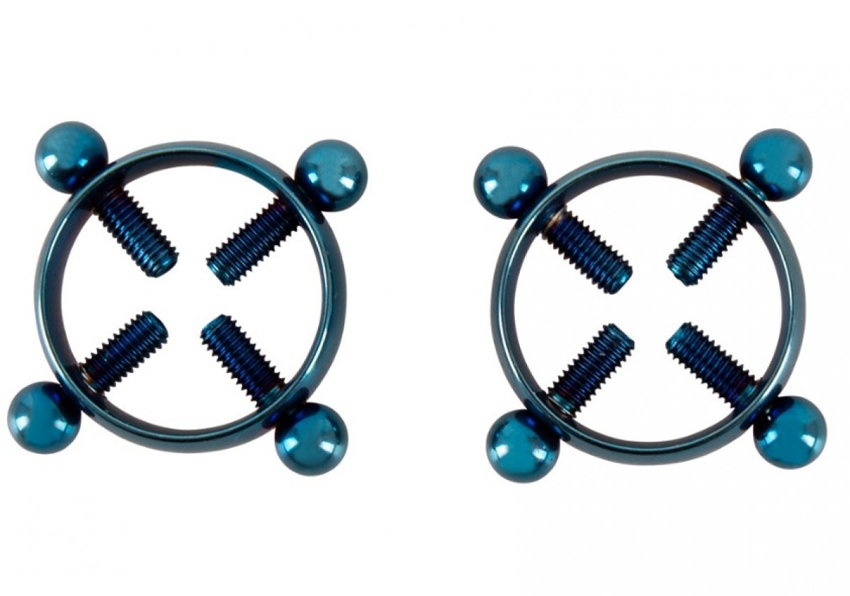 Винтовые зажимы Orion Nipple Jewellery Blue Moon для сосков, синие