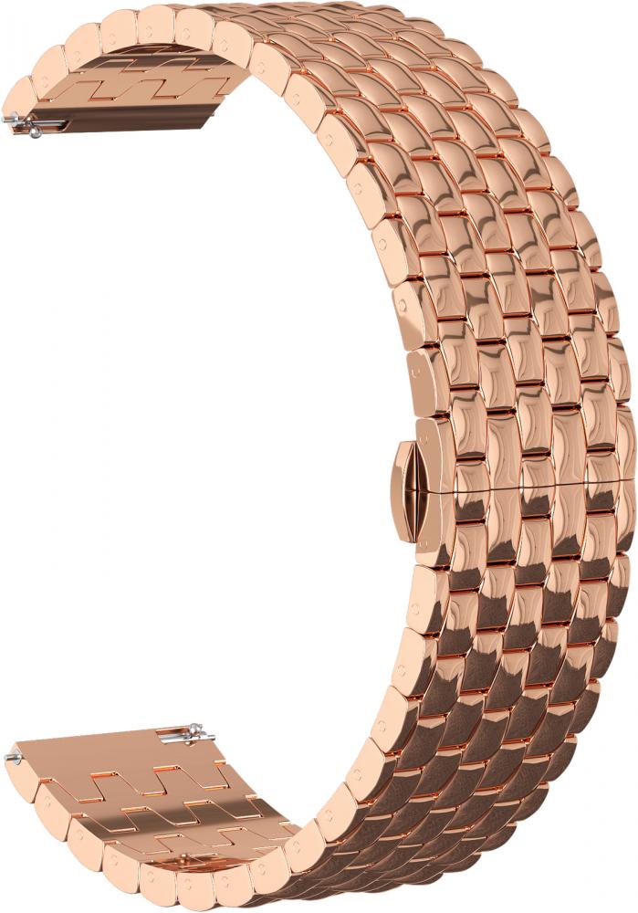 

Ремешок металлический Gsmin Snake Pro 20 для Honor Magic Watch 2 42мм (Розовое золото)