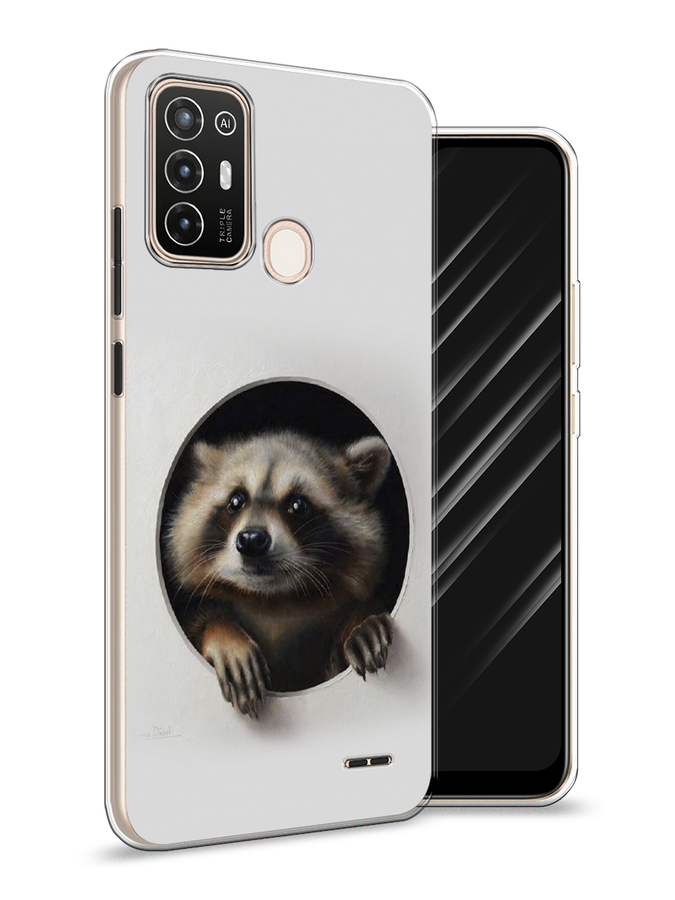 

Чехол Awog на ZTE Blade A52 / ЗТЕ Блэйд A52 "Любопытный енот", Разноцветный, 136250-1