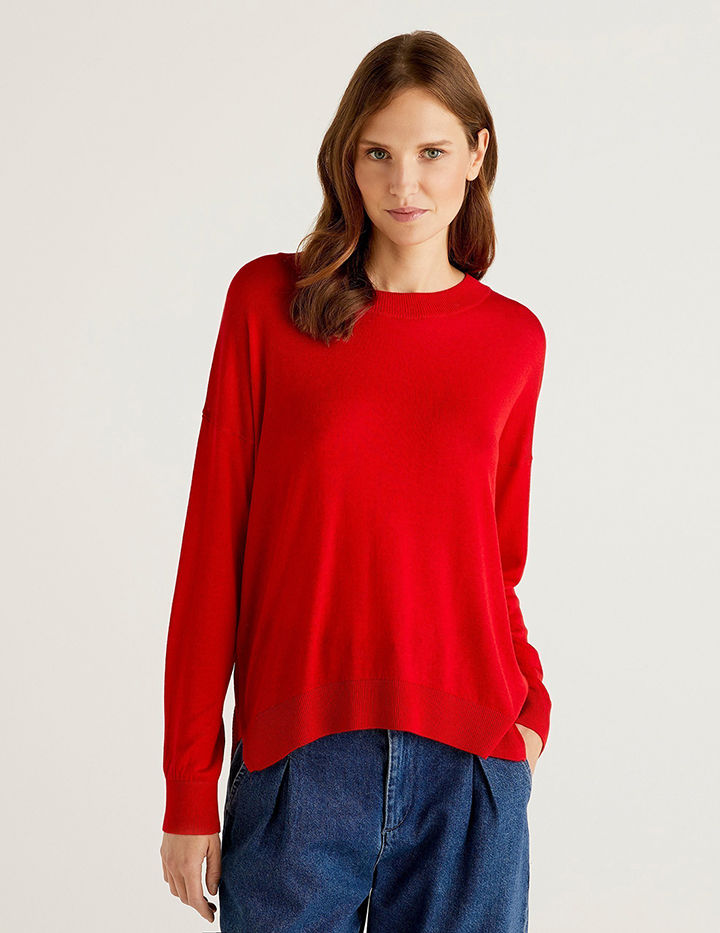 

Джемпер женский United Colors of Benetton 21A_1011D1P04 красный S, 21A_1011D1P04