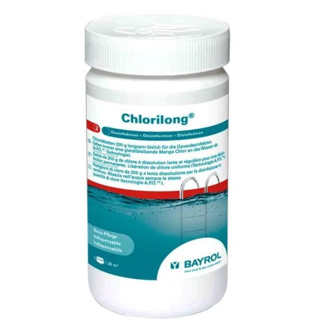 Chlorilong 200 (1 кг) Bayrol: Хлорные таблетки для бассейна длительного действия Хлорилонг