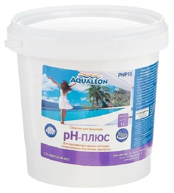 Средство для повышения pH-плюс Aqualeon для бассейна в гранулах, 1 кг