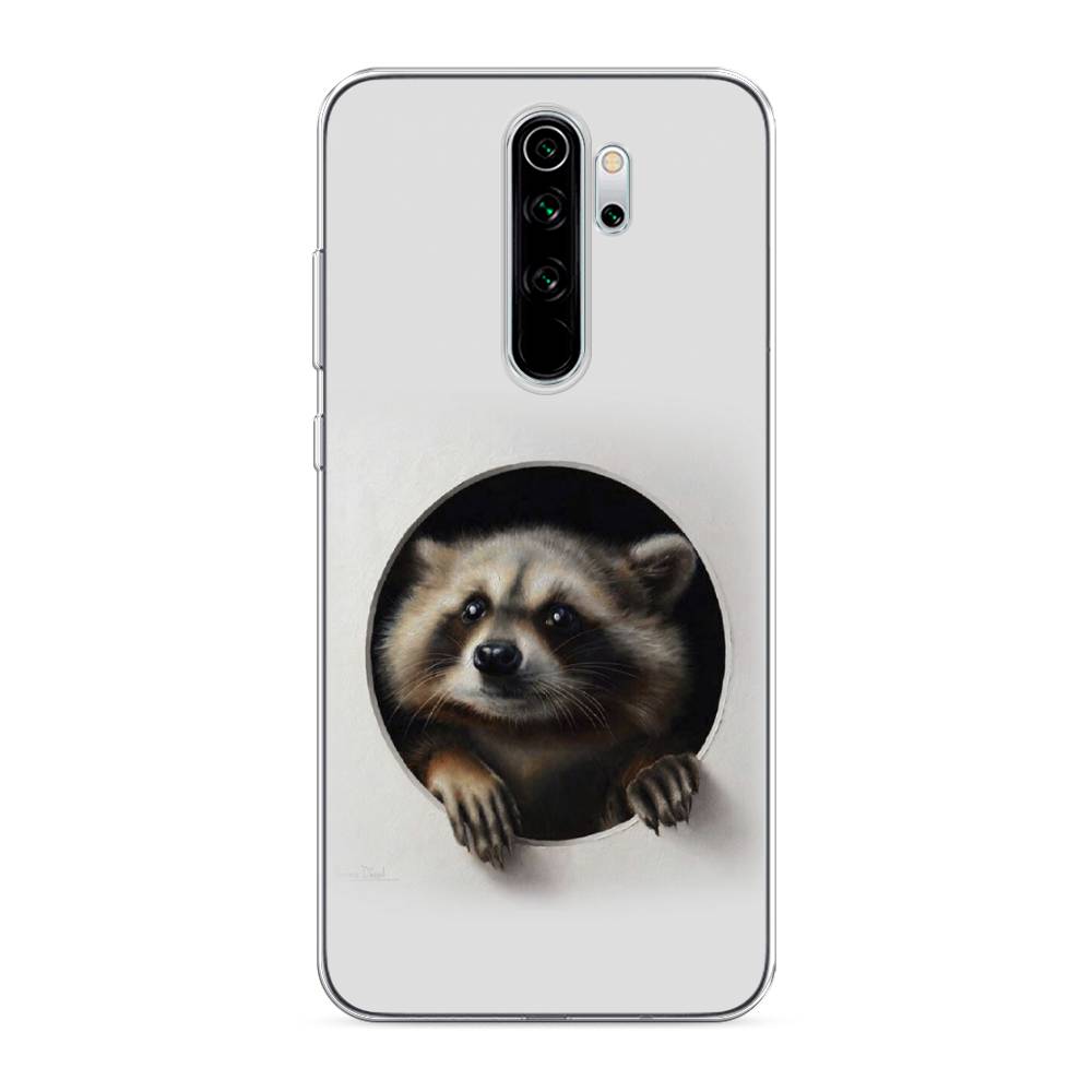 фото Силиконовый чехол "любопытный енот" на xiaomi redmi note 8 pro awog