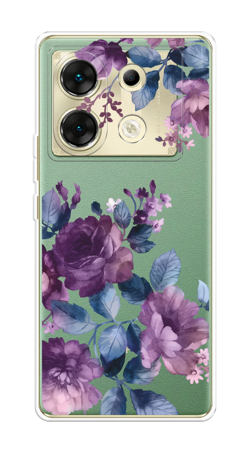 

Чехол на Infinix Zero 30 5G "Purple Blossoms", Синий;фиолетовый, 3104950-1