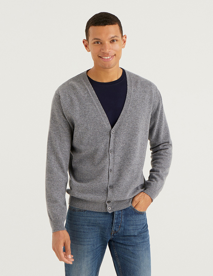 

Кардиган мужской 21A_1002U6653 United Colors of Benetton серый 2XL, 21A_1002U6653