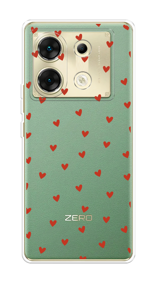 

Чехол на Infinix Zero 30 5G "Red hearts", Красный;прозрачный, 3104950-1