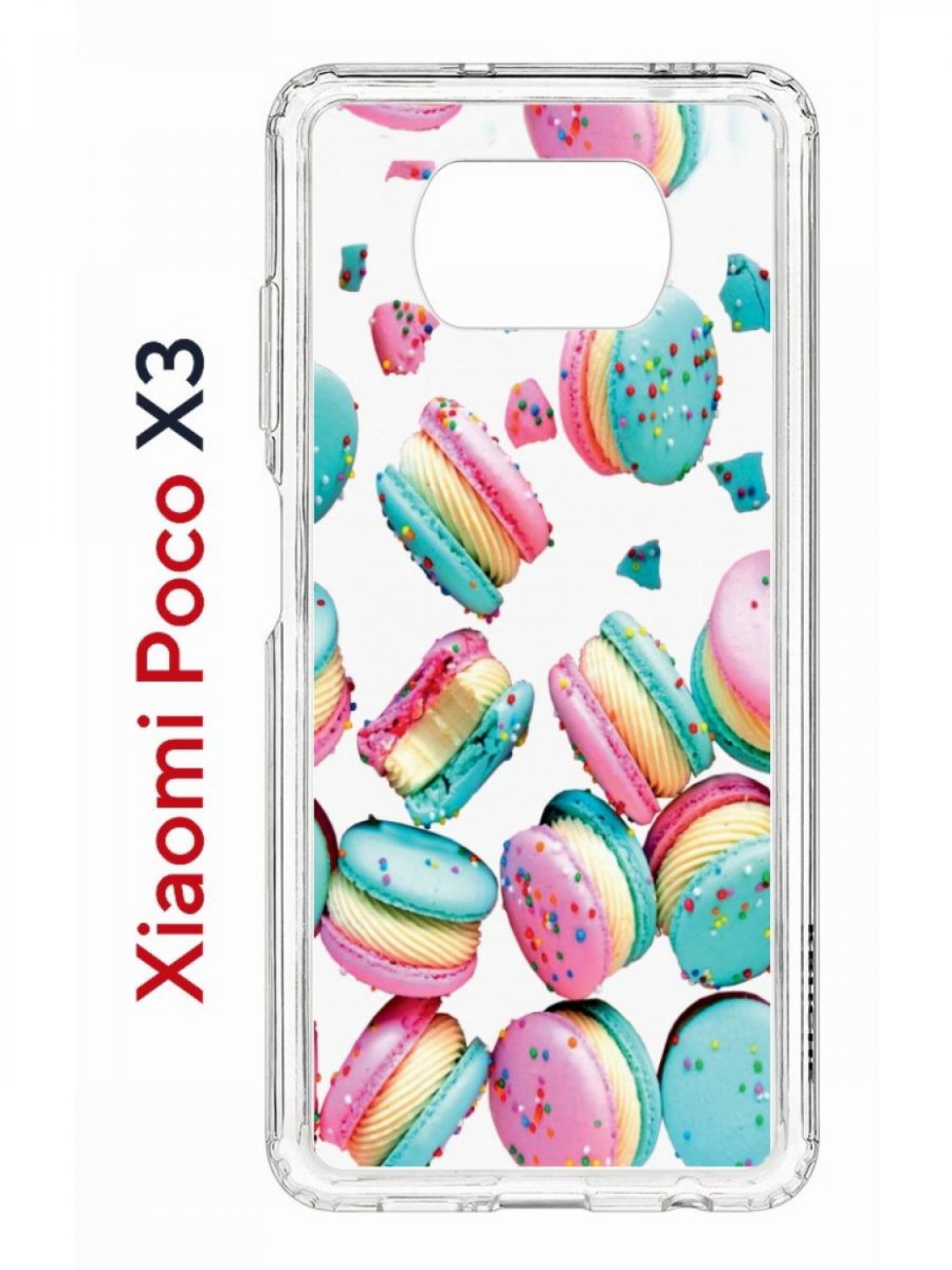 фото Чехол на xiaomi poco x3/x3 pro kruche print макарон,противоударный бампер с принтом кruче