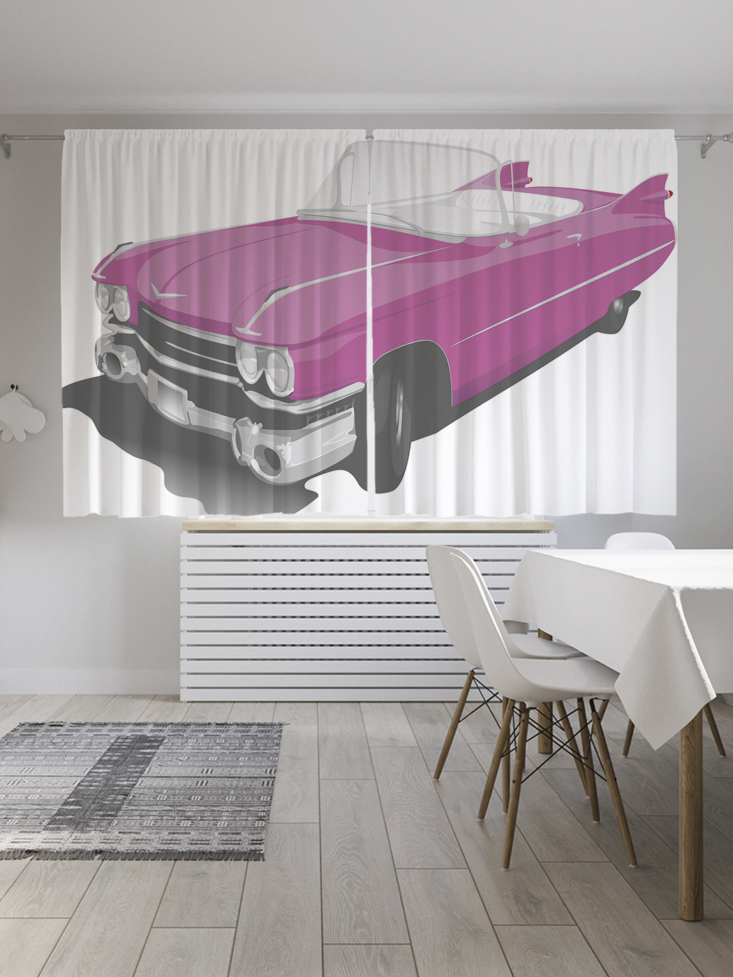 

Шторы с фотопечатью JoyArty "Авто для девушки" из сатена, 290х180 см