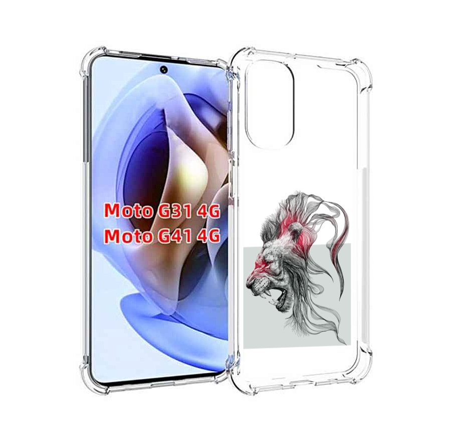 

Чехол MyPads разъяренный лев для Motorola Moto G31 4G / G41 4G, Прозрачный, Tocco