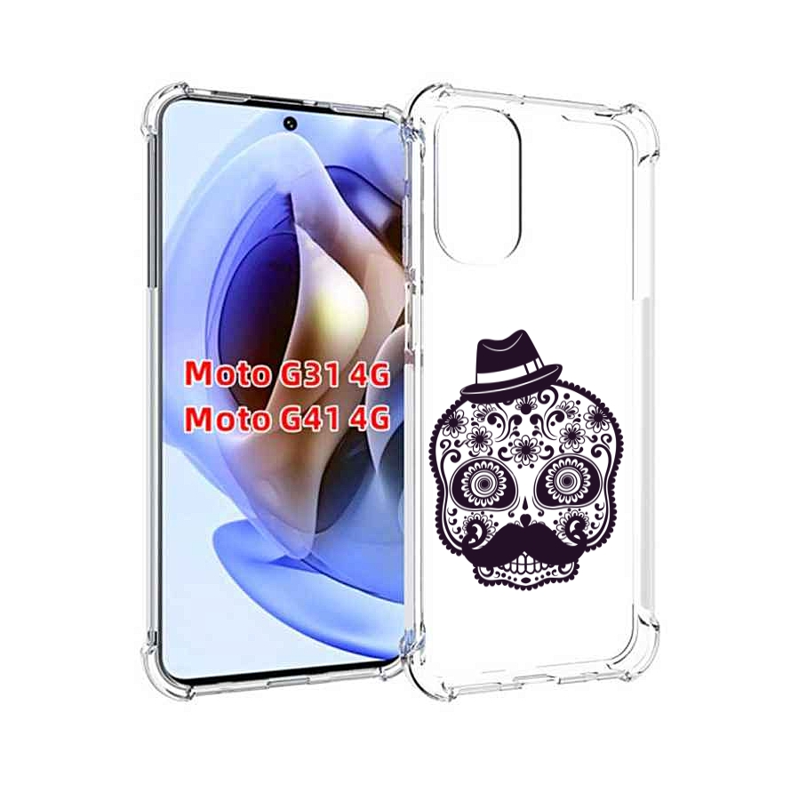 

Чехол MyPads разрисованный скелет для Motorola Moto G31 4G / G41 4G, Прозрачный, Tocco