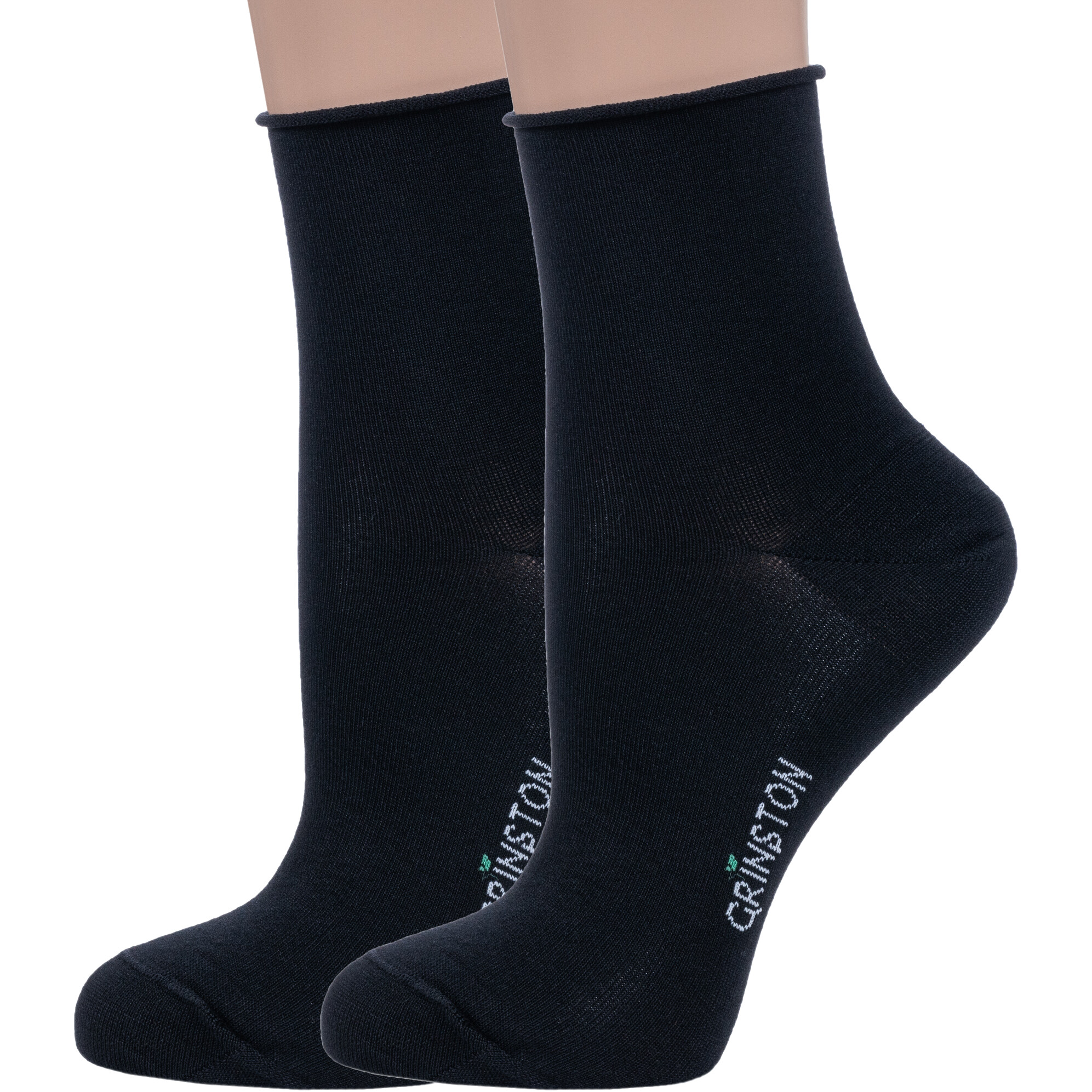 Комплект носков женских Grinston socks 2-15D22 черных 25, 2 пары