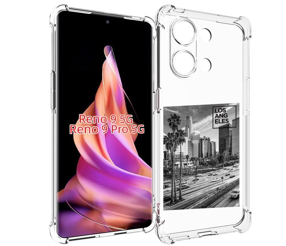 

Чехол MyPads черно белый лос анджелес для Oppo Reno 9/Reno 9 Pro, Прозрачный, Tocco