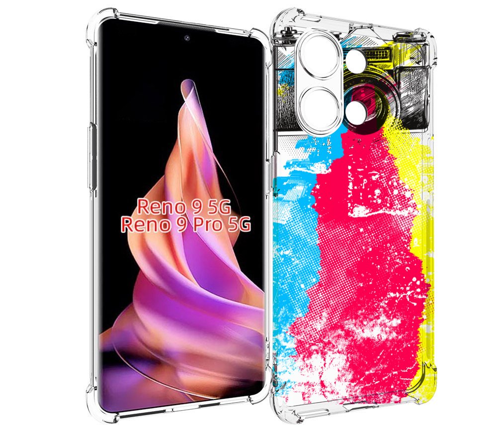 

Чехол MyPads цветной фотоаппарат для Oppo Reno 9/Reno 9 Pro, Прозрачный, Tocco