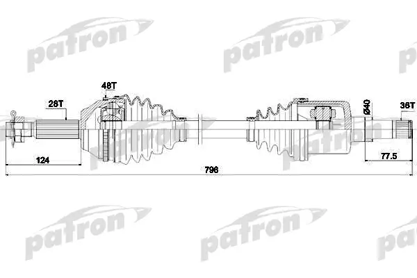 

Приводной вал PATRON PDS0302