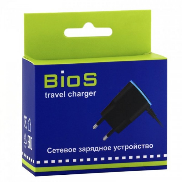 Сетевое зарядное устройство BIOS Micro USB 0.7 A, черный