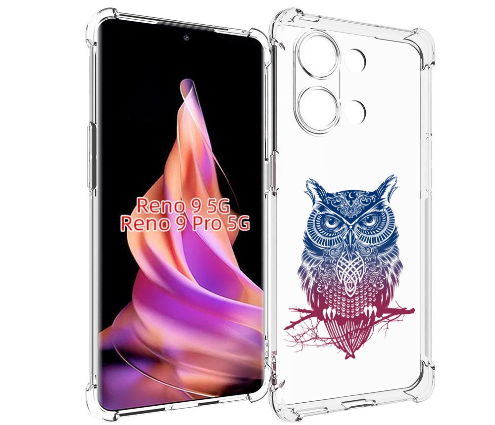 

Чехол MyPads хиппи сова для Oppo Reno 9/Reno 9 Pro, Прозрачный, Tocco