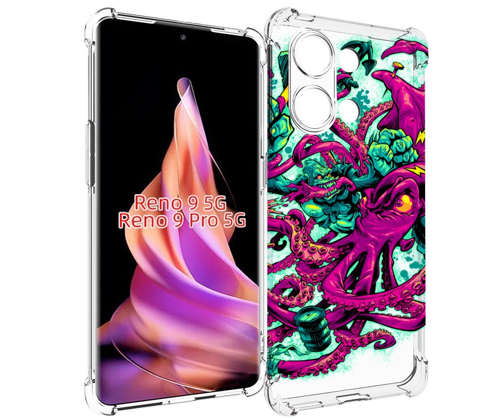 

Чехол MyPads фиолетовый кракен для Oppo Reno 9/Reno 9 Pro, Прозрачный, Tocco