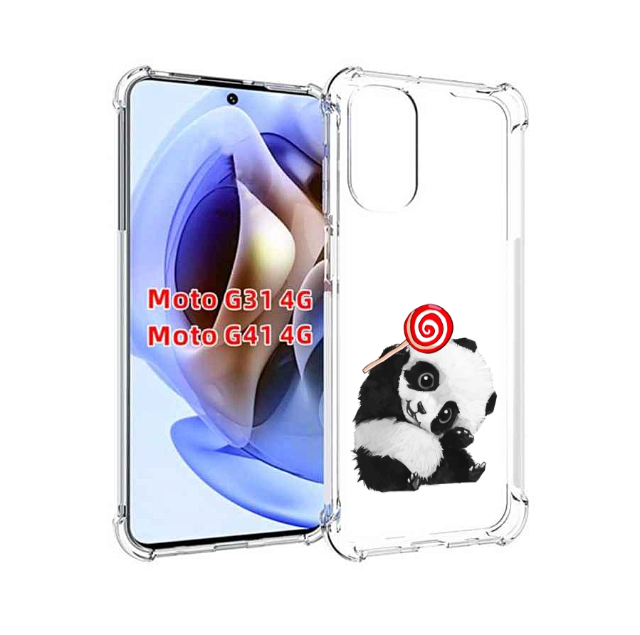 

Чехол MyPads панда с леденцом для Motorola Moto G31 4G / G41 4G, Прозрачный, Tocco