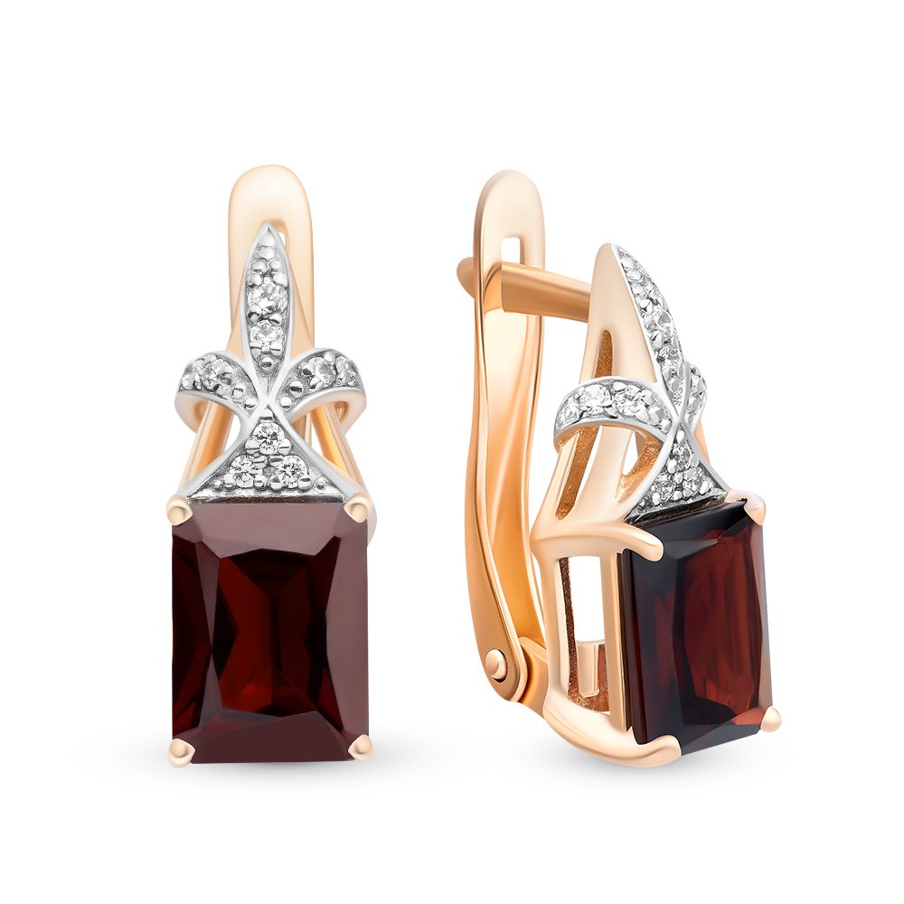 

Серьги из красного золота с гранатом, фианитом 585Gold 202007228, 202007228