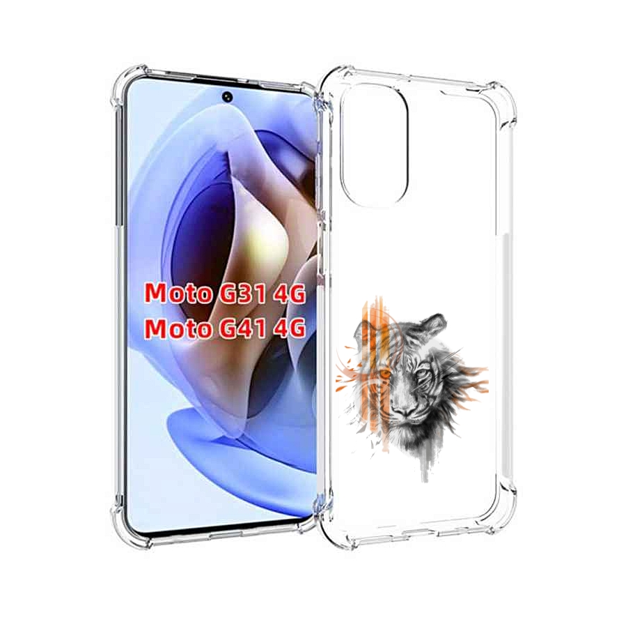 

Чехол MyPads огненный тигр для Motorola Moto G31 4G / G41 4G, Прозрачный, Tocco