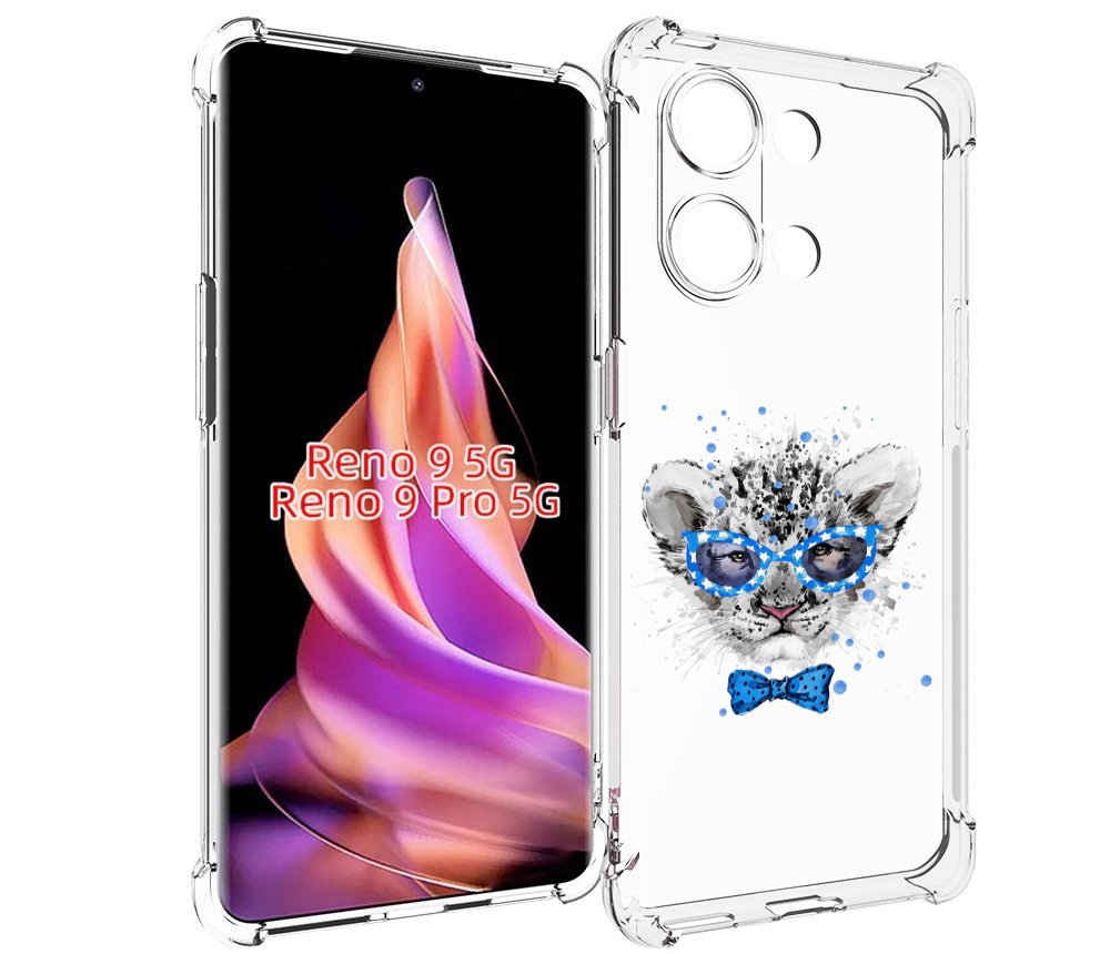 

Чехол MyPads тигренок с бабочкой для Oppo Reno 9/Reno 9 Pro, Прозрачный, Tocco