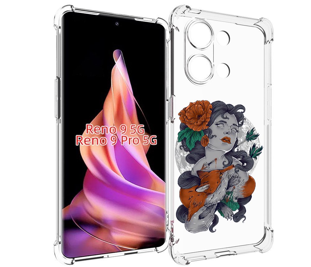 

Чехол MyPads темная девушка с лисой для Oppo Reno 9/Reno 9 Pro, Прозрачный, Tocco