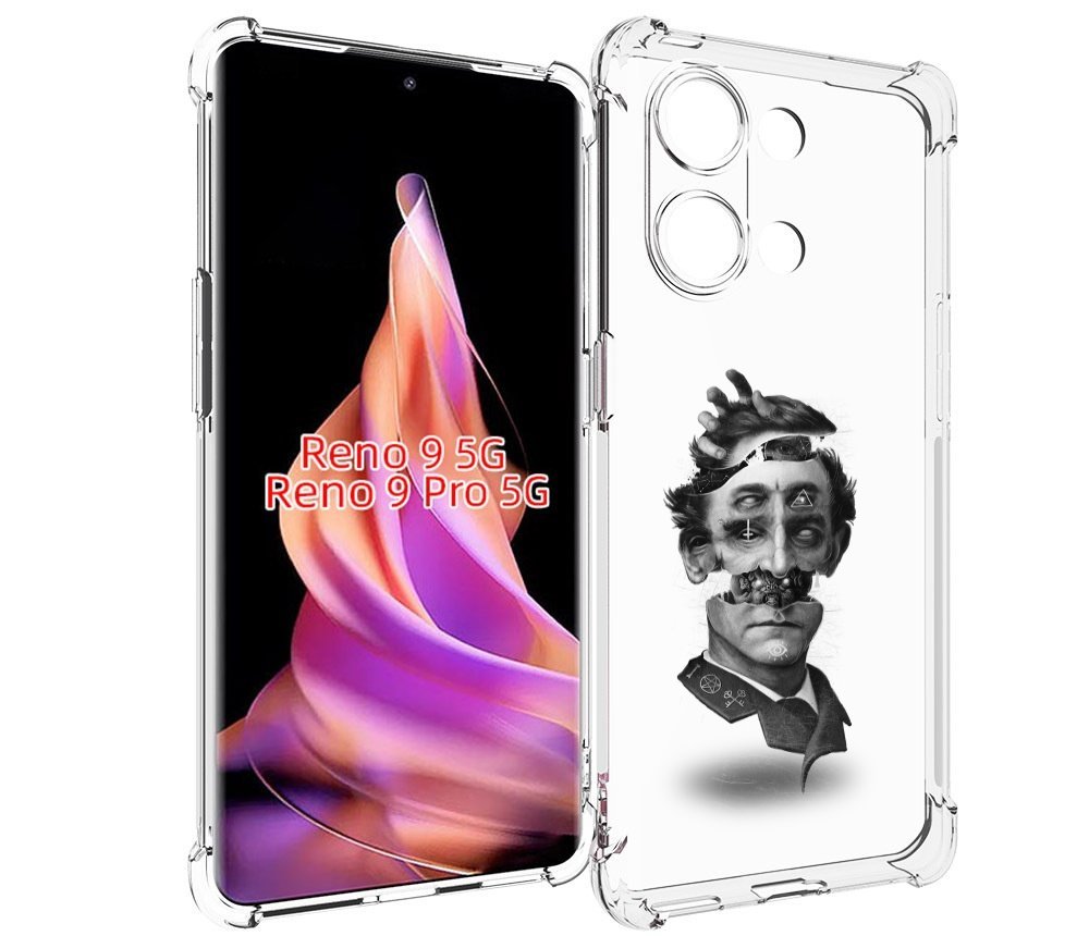 

Чехол MyPads страшное лицо абстракция для Oppo Reno 9/Reno 9 Pro, Прозрачный, Tocco