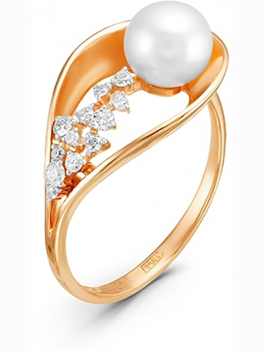 

Кольцо с жемчугом и бриллиантами из красного золота Бриллианты Костромы 01-2776 18, 01-2776