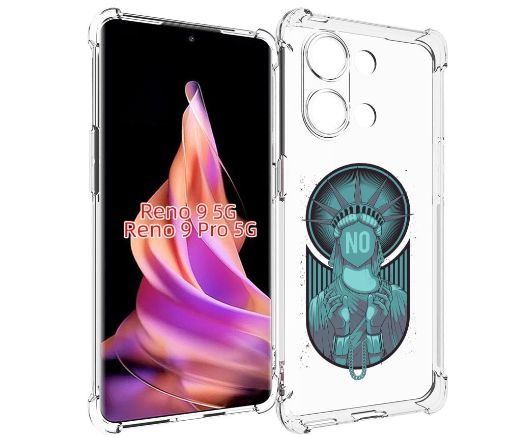 

Чехол MyPads статуя свободы зеленый для Oppo Reno 9/Reno 9 Pro, Прозрачный, Tocco