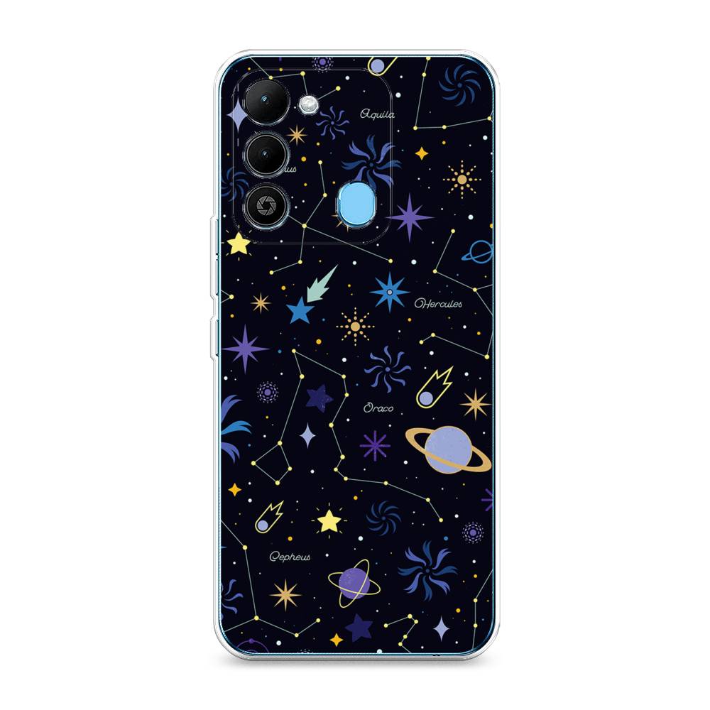 

Чехол на Tecno Spark Go 2022 "Цветной космос", Желтый, 302850-2