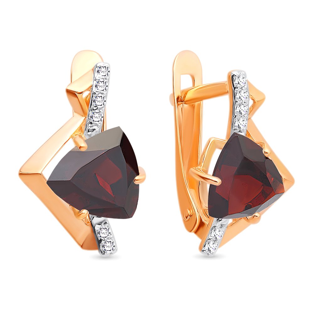 

Серьги из красного золота с гранатом, фианитом 585Gold 202006774, 202006774
