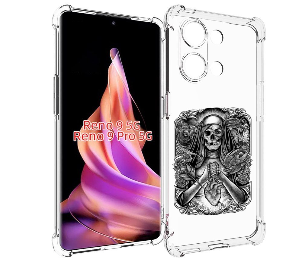 

Чехол MyPads скелет с сердцем для Oppo Reno 9/Reno 9 Pro, Прозрачный, Tocco