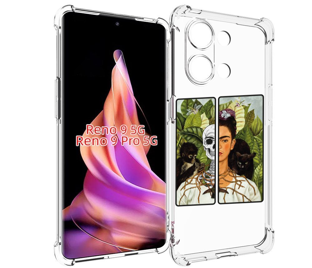 

Чехол MyPads сдвоенная картинка девушка скелет для Oppo Reno 9/Reno 9 Pro, Прозрачный, Tocco