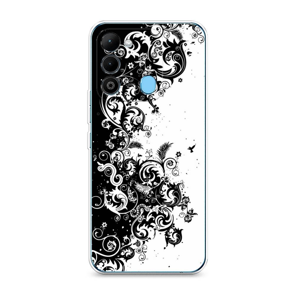 

Чехол на Tecno Spark Go 2022 "Черно белый узор", Белый;черный;серый, 302850-3