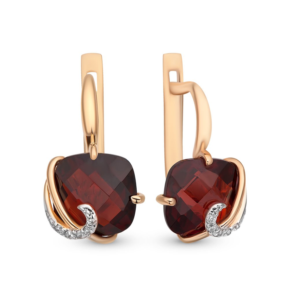 

Серьги из красного золота с гранатом, фианитом 585Gold 202006737, 202006737