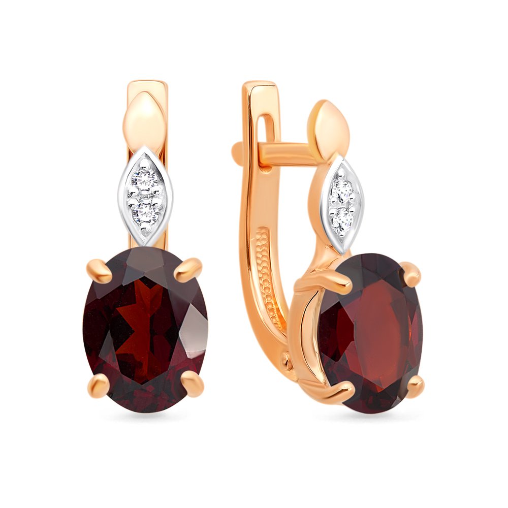 

Серьги из красного золота с гранатом, фианитом 585Gold 202006464, 202006464