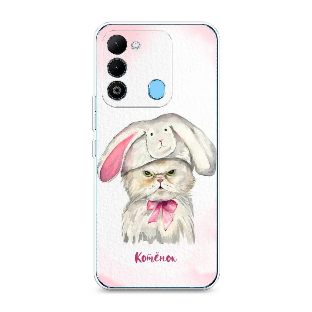 

Чехол на Tecno Spark Go 2022 "Мой котёнок", Розовый;серый, 302850-1