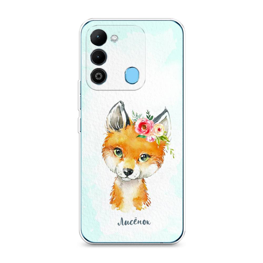

Чехол на Tecno Spark Go 2022 "Мой лисёнок", Голубой;оранжевый, 302850-1