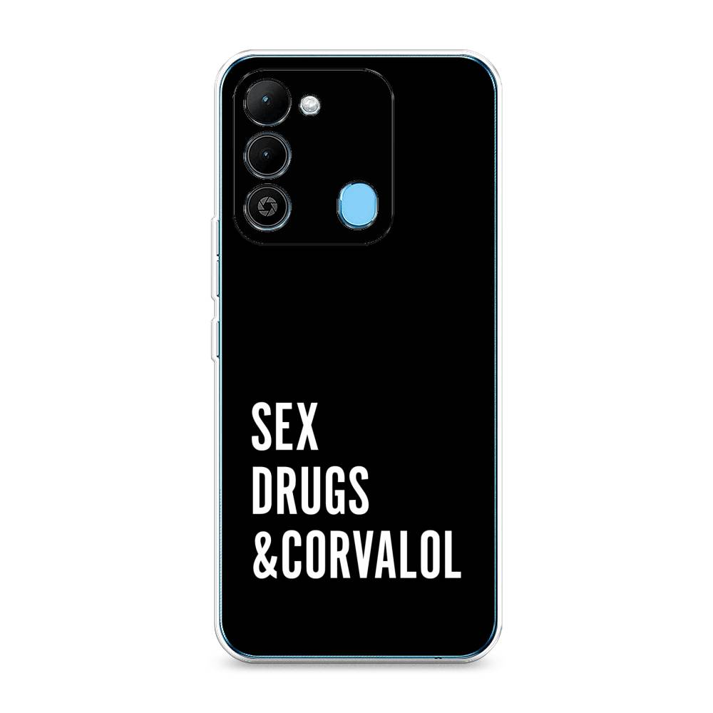 

Чехол на Tecno Spark Go 2022 "Corvalol", Черный;серый;белый, 302850-6