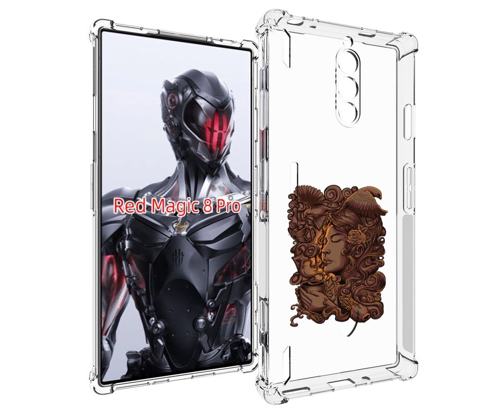 

Чехол MyPads девушка с длинными волосами абстракция для ZTE Nubia Red Magic 8 Pro / Red..., Tocco