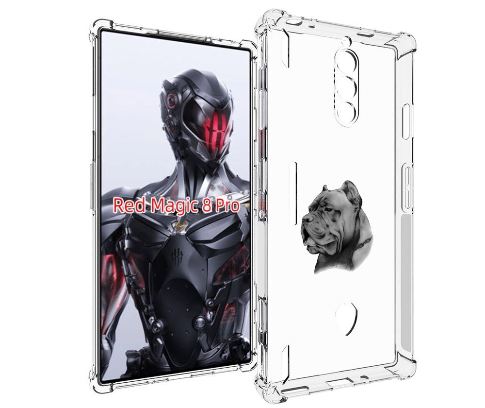 Чехол MyPads грозный бульдог для ZTE Nubia Red Magic 8 Pro / Red Magic 8 Pro Plus